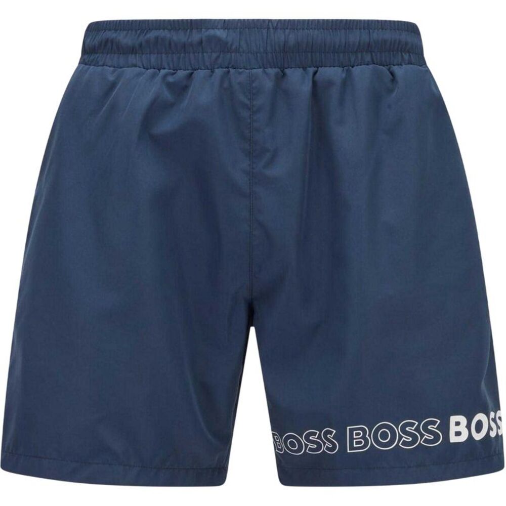 Boss Mens Logo Polyester Swim Shorts / Blue Navy